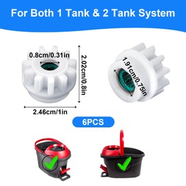 6Pcs Spin Mop Replacement Parts, Spin Mop Bucket Clutch Bearing Gear Replacement Compatible with Ocedar, One Way Bearing Bucket Gears Pedal Repair Replacement for Vileda and More Rotation Mop