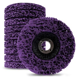 LSTOPGO Pack of 10 CSD Disc, Diameter 125 mm, Bore Diameter 22 mm, Cleaning Disc Set for Angle Grinder, for Rust Removal, Welds Remove Paint, Rust and Oxidation (Purple, 10 Pieces)