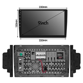 9inch 8Core 4+64GB QLED Full Touch Display Android Car Radio Audio Video Stereo Player for Double Din Raido with CarPlay Android Auto 4G&WiFi DSP FM&AM BT MirrorLink Split Screen PIP GPS Navigation