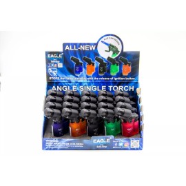 Eagle Jet 45 Degree Angle Flame Torch Lighter Refillable Windproof (PACK OF 60)