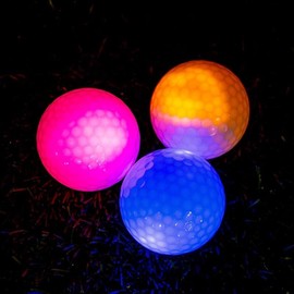 Glow in the Dark Golf Balls - 7 Bright Colors for Night Golf Games and Outdoor Fun - Color: 3 Pack: Pink& Blue& Yellow- 8 Minutes Ti