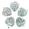SUNYIK 4pcs Flower Leaf Wrapped Love Heart Stone Pendant Necklace