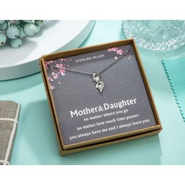 Mother Daughter Gifts Necklace for Mom from Daughter Mothering Sunday Gift Infinity Two Heart Sterling Silver Necklace for Women Christmas Holiday Jewellery