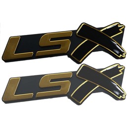 Aimoll 2PCS LSX Side Fender Rear Lid Boot Trunk Emblem Badge Replacement for Chevy Camaro Corvette LS LT ZL SS Silverado (Gold)