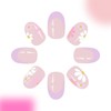 Flower Press on Nails Short Almond Fake Nail False Nails