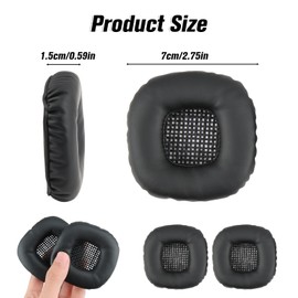 1 Paar Ersatz Ohrpolster für Marshall Major Kopfhörer - Memoryschaum PU Leder Ohrpolster Kissen für Marshall Major I & II, für Marshall Earbuds-Marshal Headphones(Schwarz)