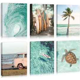 HPNIUB Summer Green Beach Wall Art