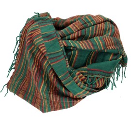 GURU SHOP Soft Goa Scarf / Stole Men Women Pink Synthetic One Size, Green/Mustard Yellow
