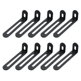 TAODAN 10PCS 73x25x15mm Black Adjustable L Shaped Corner Bracket Heavy Duty Shelf Metal Bracket for Cabinet Furniture Fixing
