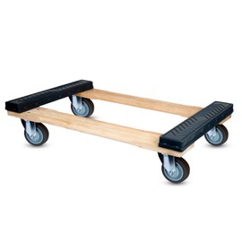 HaulPro Hardwood Furniture Dolly Cart- Furniture Mover w 4" Swivel Caster Rolling Wheels-Wooden Moving Dolly with Padded Rubber Bumpers- 1,000 pounds 30" x 18"