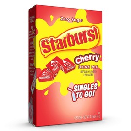 Starburst Cherry Singles To Go Drink Mix, 0.59 OZ, 6 CT (Pack of 16)