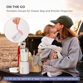 MOMFANN Portable Bottle Warmer, Travel Baby Bottle Warmer for Breastmilk On The Go, Leak-Proof, 2 Modes Fast Heating