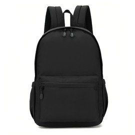 TECPEX School Backpack for Teenager Men and Women Lightweight Classic Casual Rucksack Travel Backpack for 15.6-Inch Laptop (Black)