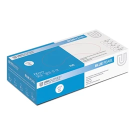 UNIGLOVES - Blue Pearl® Blue Custom-Fit Disposable Nitrile Gloves, Food-Safe, Powder-Free & Latex-Free, High Strength & Durability, Pack of 100, Disposable Gloves M