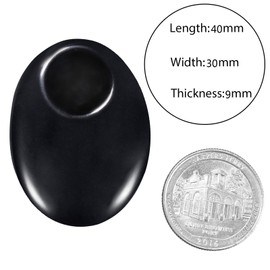 Nupuyai Obsidian Worry Stone Thumb Stone Gemstone Oval Crystal Healing Stone for Anxiety and Stress, Meditation, Massage, Gua Sha, Spa