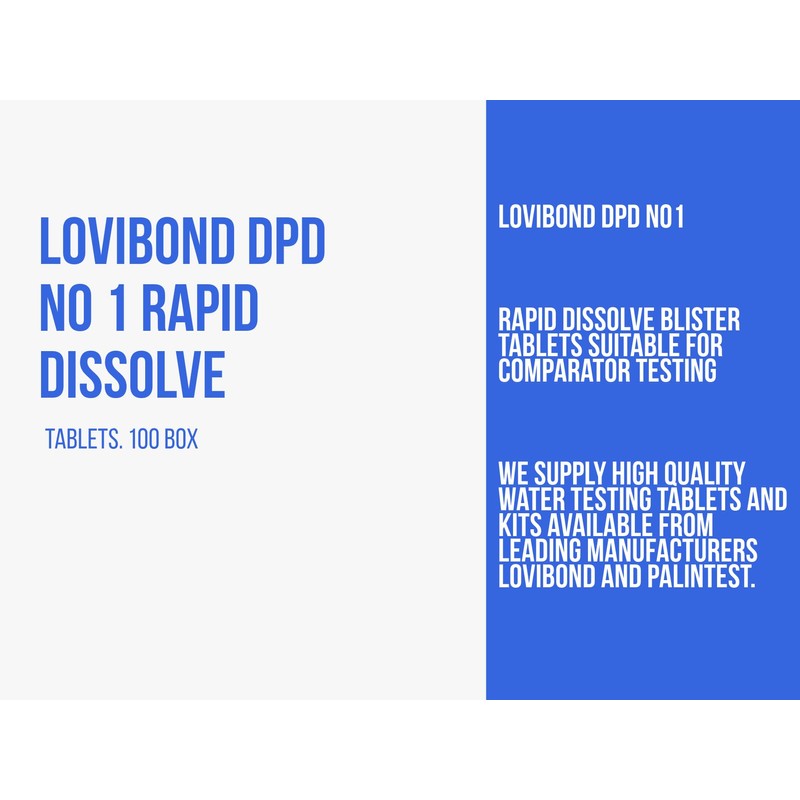 TEST ALL WATER - Lovibond DPD No 1 Rapid Dissolve