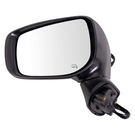 TRQ Left Mirror with Heat with Housing Turn Signal without Blind Spot Indicator Drivers Side Compatible with 2017-2019 Subaru Impreza SU1320156 SU1320178