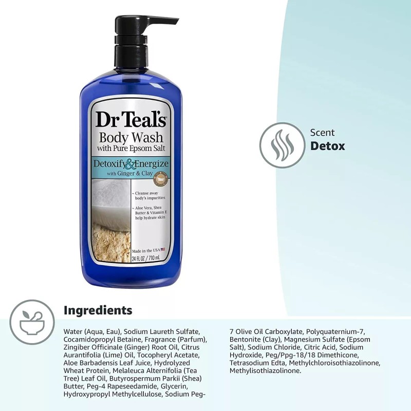 Dr. Teals Body Wash Con Sal Pura De Epsom, Desintoxica