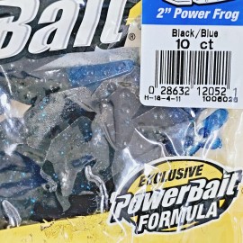 Berkley Discontinued Berkley 2" Power Frog Jig Trailer Chunk Extra Scent Bio-Salt 10 Ct - Black/Blue
