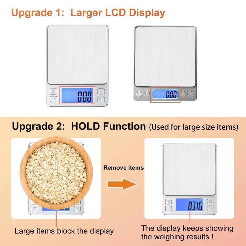Bomata Digital Gram Scale 0.01g Precision 1kg USB Rechargeable Jewelry