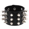 FM FM42 Black PU Simulated Leather Silvert-tone Spikes Rivets Adjustable