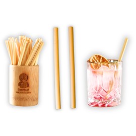 Straw Head Reed Straws Disposable Sustainable Pack of 200 in 15 cm Length and 7-10 mm Diameter, Tasteless Stable & Biodegradable, Drinking Straws Alternative Compostable