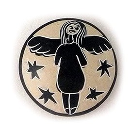 Worry Stone Soapstone Guardian Angel White