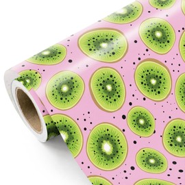 WRAPAHOLIC Kiwi Fruits Wrapping Paper Roll - Mini Roll - 17 Inch x 16.5 Feet - Refreshing Kiwi Wrapping Paper for Summer, Birthday, Wedding, Bridal Shower