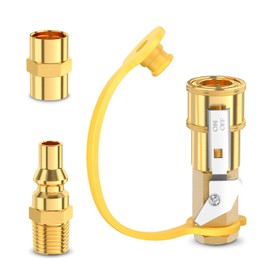 1/4 Inch Propane Quick Connect Fittings Kit, RV Propane Quick Connect, Low Pressure Propane Tank Quick Connect Fittings Adapters, LP Gas Connections for Easy RV and Camping Propane Systems Integration