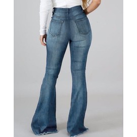 PEIHOT High Waisted Bell Bottom Jeans for Women 90s Ripped Stretchy Flare Jeans Wide Leg Bootcut Denim Pants 2025 Trendy