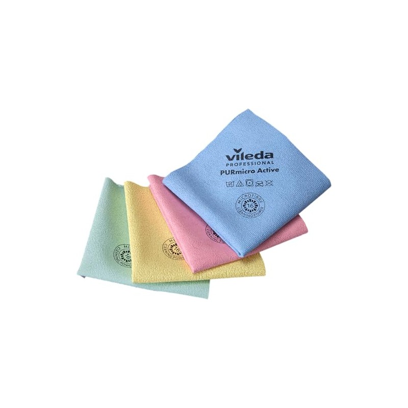 Vileda Professional PURmicro Colors Professional Multi-Purpose Microfibre Cloth, Excellent Results