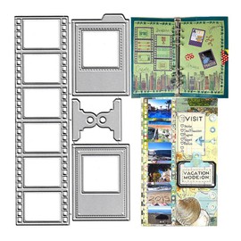 Photo Film Strip Cutting Dies, Photo Film Tags Die Cuts Metal Embossing Stencils Template Mould for Card Scrapbooking and DIY Craft Album Paper Card Decor
