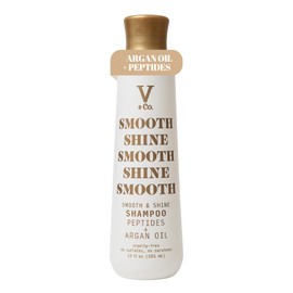 V&Co. Beauty Smooth & Shine Hair Shampoo with Peptide Technology, 12 oz, Sulfate Free Shampoo Gentle, Color Safe Conditioner