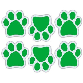 Mini Dog Paw Magnets (Set of 6) - Green - Great for St. Patrick's Day Decorations - Decorate Your Car, Refrigerator and More