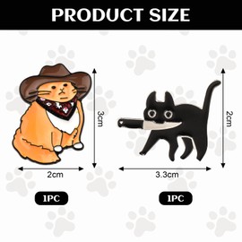 Kinretixia Enamel Pin Set, Funny Cartoon Pins for Jackets and Bags, Distinctive Black Cat and Orange Cat Design, Gift for All Ages
