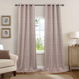 Terracotta Curtains for Living Room 90 Inch Length 2 Panels Vintage Mid Century 50% Blackout Modern Texture Window Bohemian Patterned Design Jacquard Elegant Luxurious Curtain for Bedroom Burnt Orange