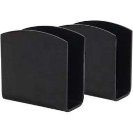 BlingSoul Black Acrylic Napkin Holder (Set of 2) - Classic Tissue Dispenser Napkin Organizer for Kitchen Countertop Dining, Restaurant, Wedding or Dinner Party Accessory