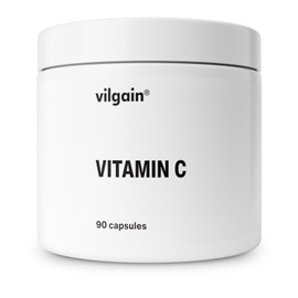 Vilgain Vitamin C, 500 mg Antioxidant, Strengthen Immune System, Collagen Formation, Reduce Fatigue, Health Supplement, Daily Support, Natural, 90 Vegan Capsules