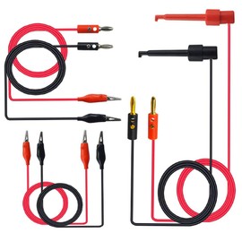 Senven ELECTRIC_CIRCUIT_TESTING_DEVICE Kit, 3 Sets - 4mm Banana Plug, Test Hook Clip, Alligator Clip Test Leads, 100 cm, Multimeter Accessories