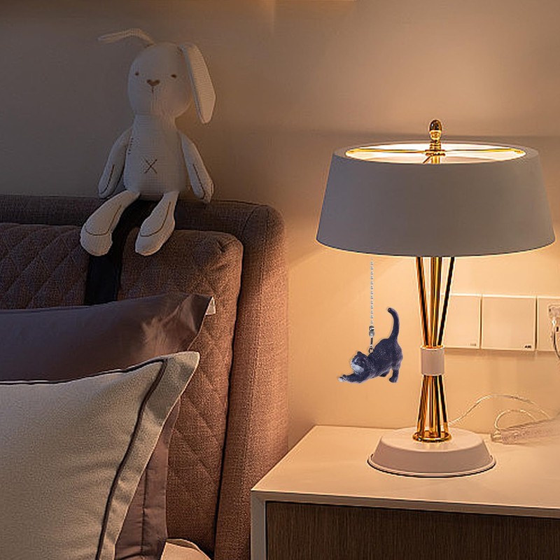 Dotlite Cat Ceiling Fan Pull Chain,Cute Realistic Stretching Cat Fan