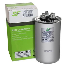 45 + 5 MFD Capacitor 370 or 440 VAC 45+5uf Dual Round Run Capacitor for Fan Motor Blower Condenser in Air Handler Straight Cool or Heat Pump Air Conditioner and Pool Pumps