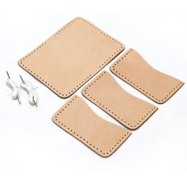 Vegetable Tanned Natural Leather Wallet Stitching Kit (Natural)