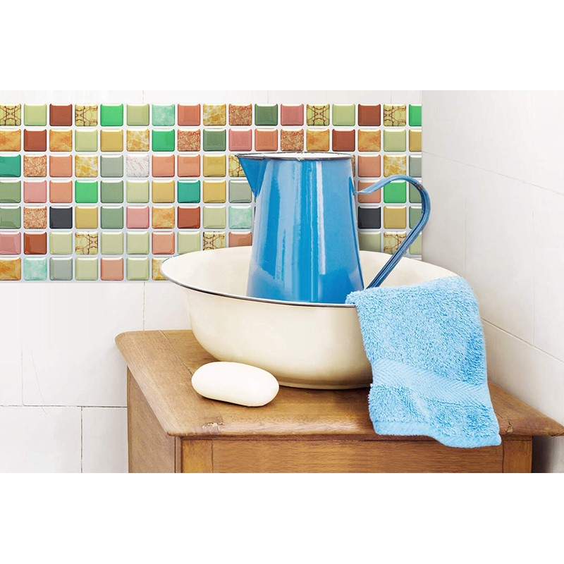 APSOONSELL KBMS-16 Mosaic Tile Stickers (4 Pieces) Kitchen Bathroom Wall