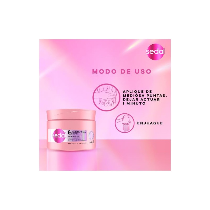 SEDAL Mascarilla para Cabello Luminous UV Luminosidad Intensa 300 mL