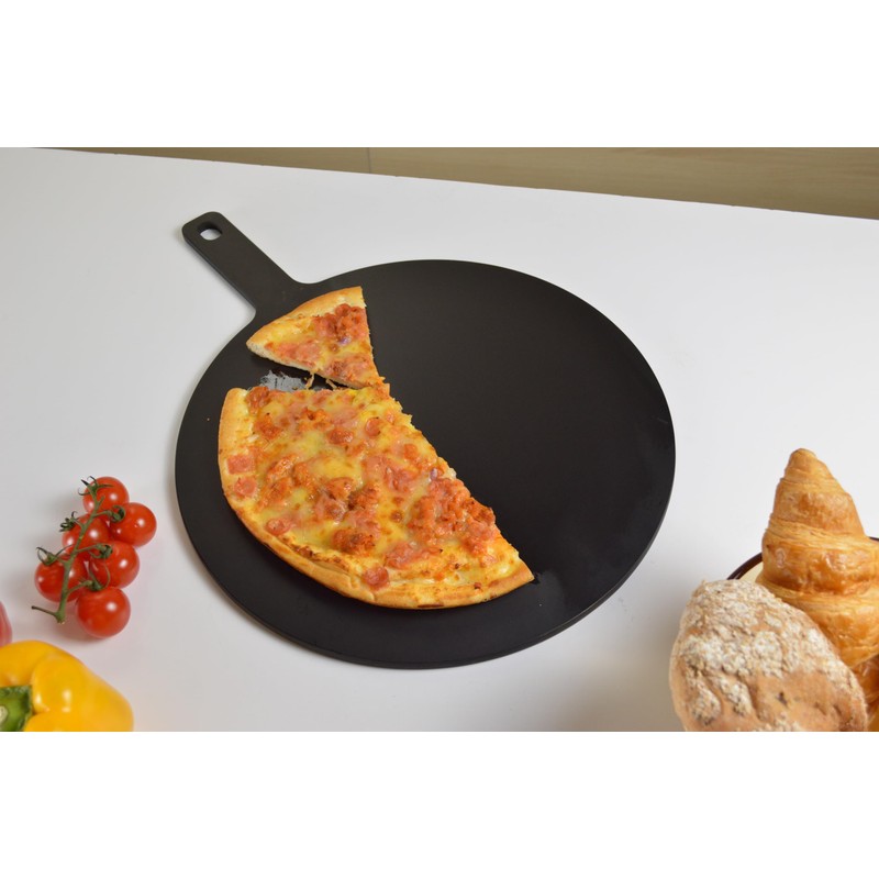 SWEIBIAI Black Pizza Board 20”X16” Round Pizza Cutting Board Pizza