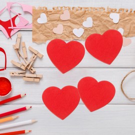 BESTOYARD 20pcs Red Wooden Heart Slices Blank Unfinished Wood Cutout DIY Accessary for Wedding Christmas Party (5cm)