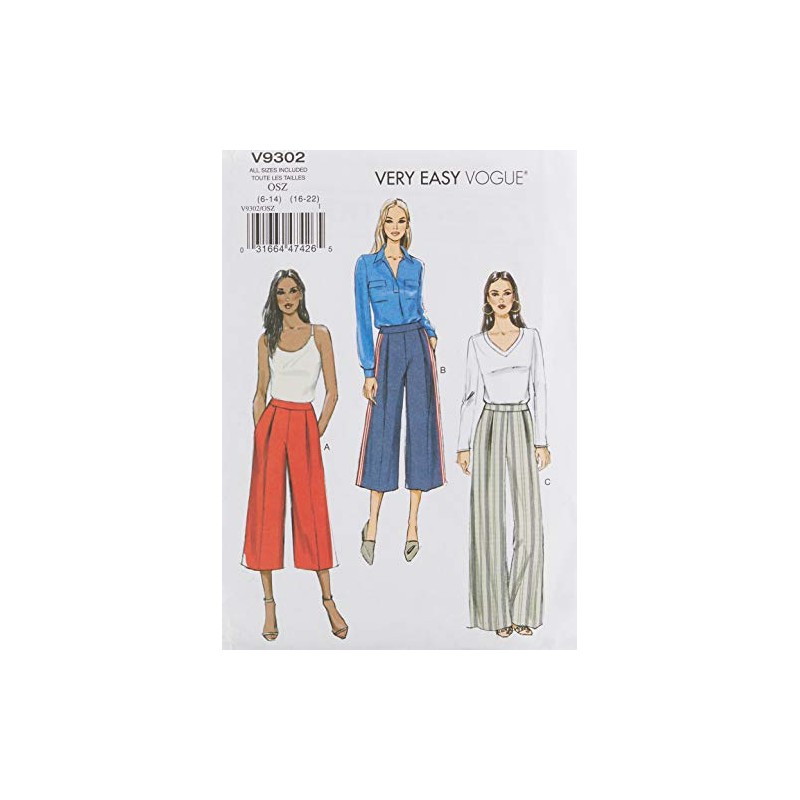 Vogue Patterns 9302 OS Misses Pants, Tissue Multi-Colour, 15 x