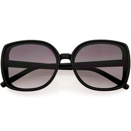 zeroUV - Classy Oversized Neutral Colored Square Sunglasses D259 (Black/Lavender)