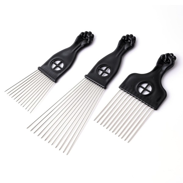 CS Cutespace Cute+Space Afro Comb Set of 3, Afro Brush, Perfect for Organizing the Whole Flow
