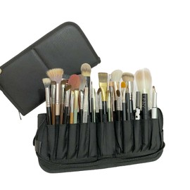 Large Capacity Makeup Brush Case, 23 Pockets, Makeup Brush Storage Case, Freestanding, Can Hold 30 Bottles, Makeup Brush Case, Makeup Brush Case, Makeup Brush Storage, Portable, Portable, For Travel,